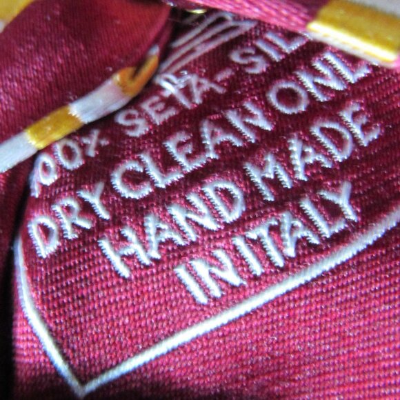 🆕BRIONI Gold/Red Geometric Striped Silk LUXURY Tie HANDMADE ITALY - Picture 2 of 10